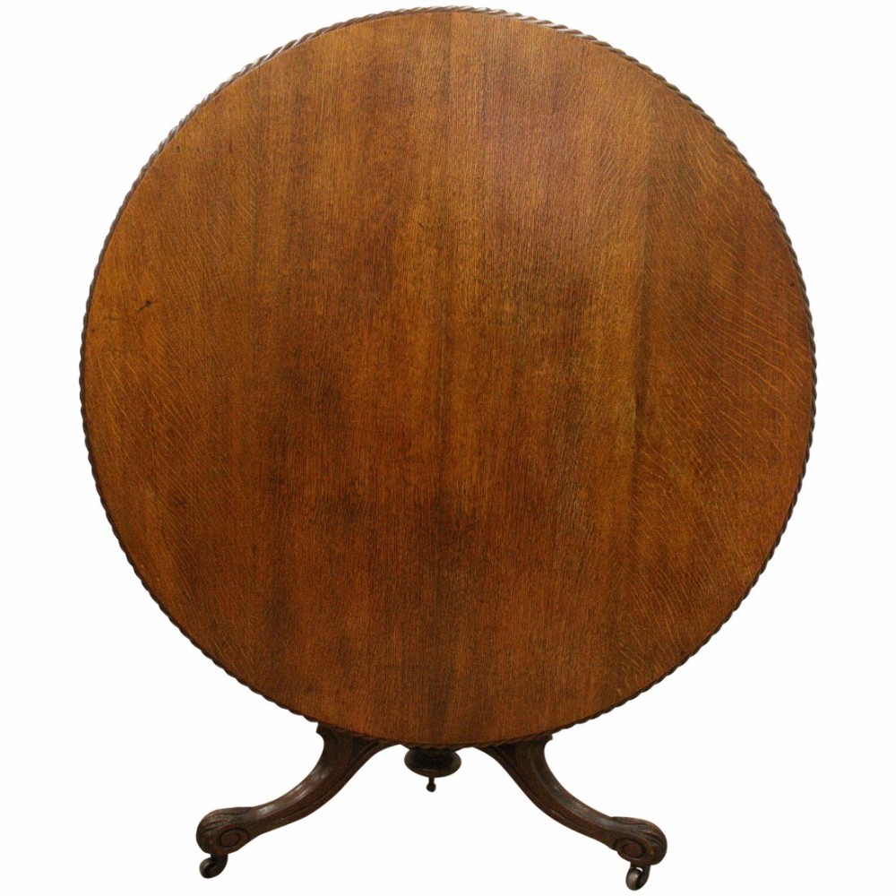 Victorian Circular Oak Breakfast Table