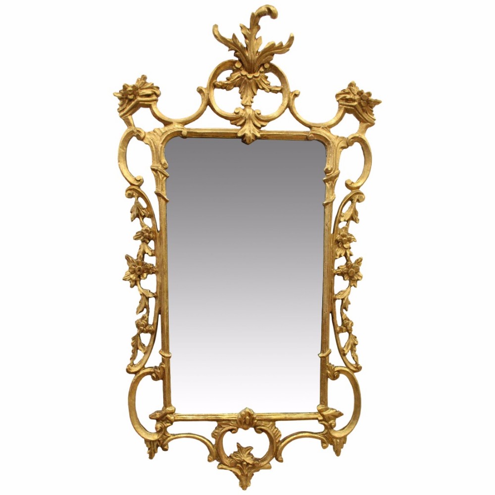 George III Style Carved Giltwood Wall Mirror