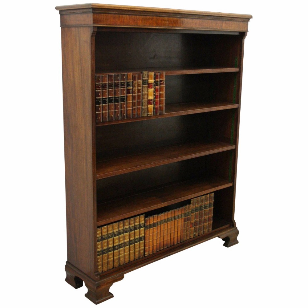 Edwardian Mahogany Open Bookcase