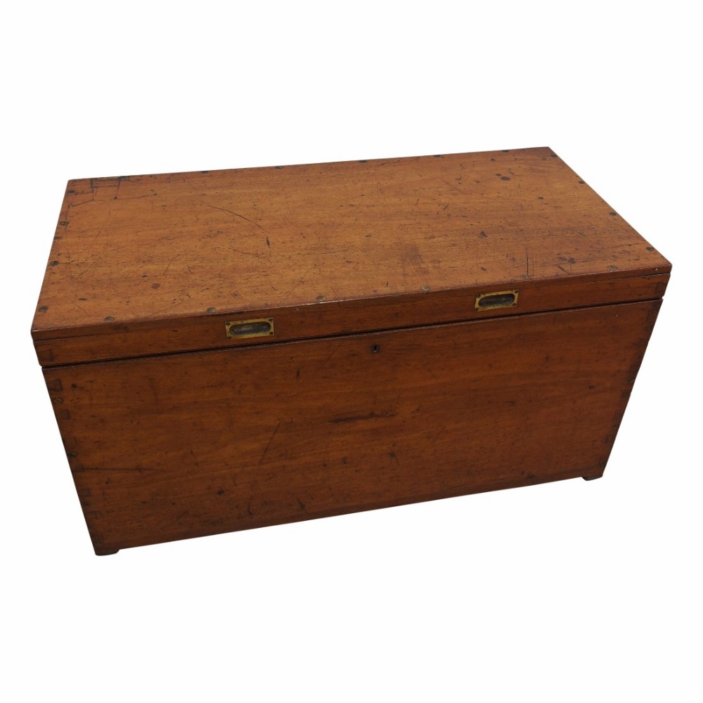 Victorian Mahogany Military Trunk