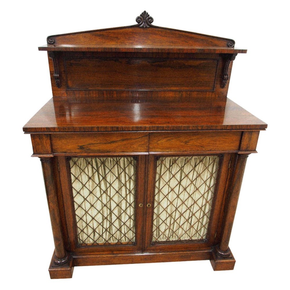 George IV Rosewood Ledged Back Chiffonier