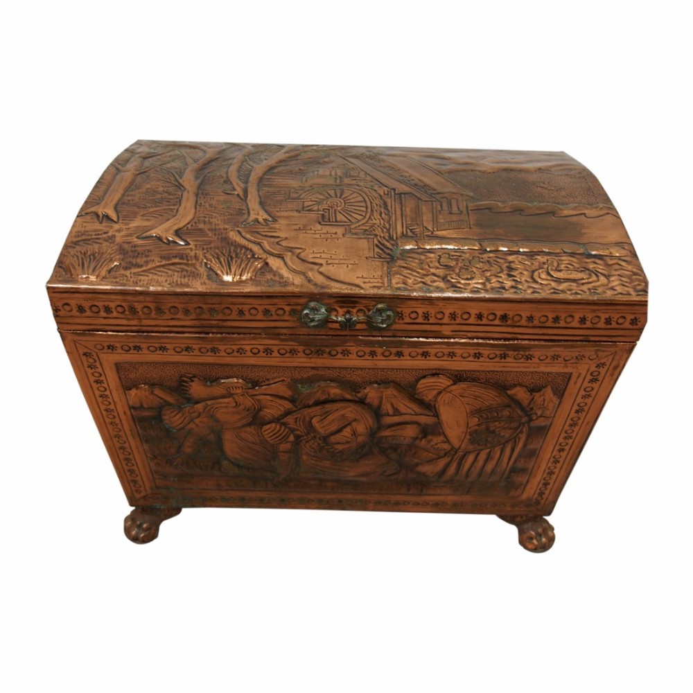 French Embossed Copper Trunk
