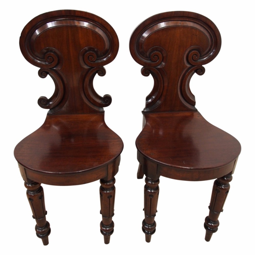 Pair of Mahogany Regency Hall Chairs