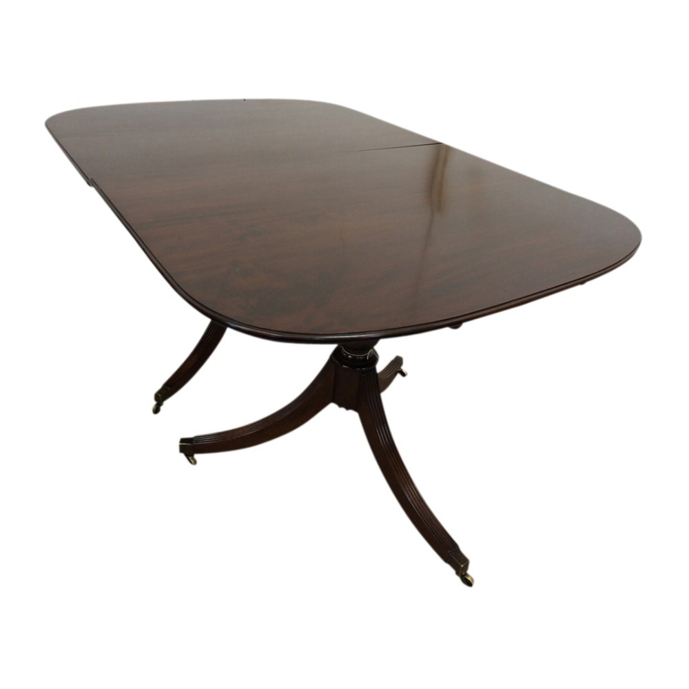 Regency Style Mahogany Twin Pillar Dining Table