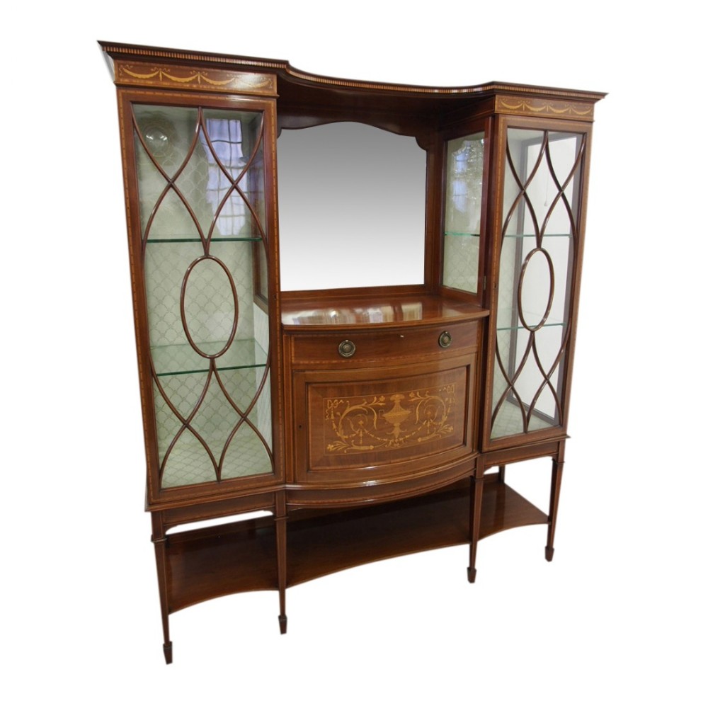 Sheraton Style Inlaid Display Cabinet