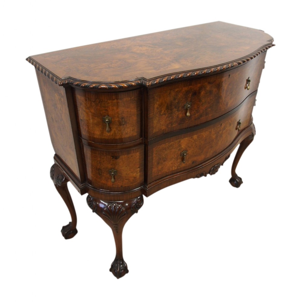 George II Style Walnut and Burr Walnut Sideboard
