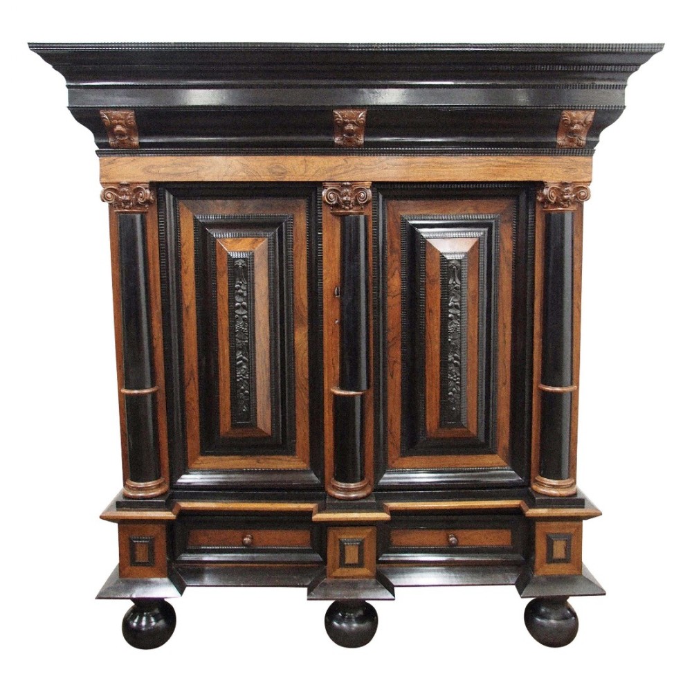 Indo-Dutch Rosewood and Ebony Cabinet