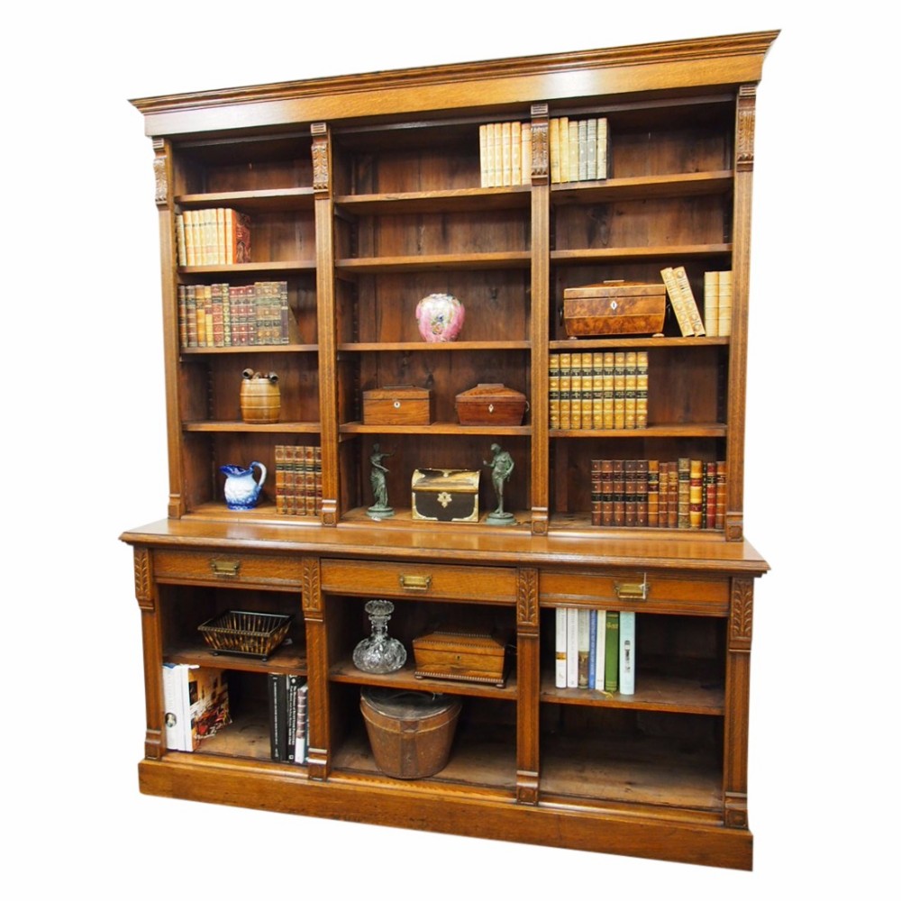 Late Victorian Oak Open Bookcase