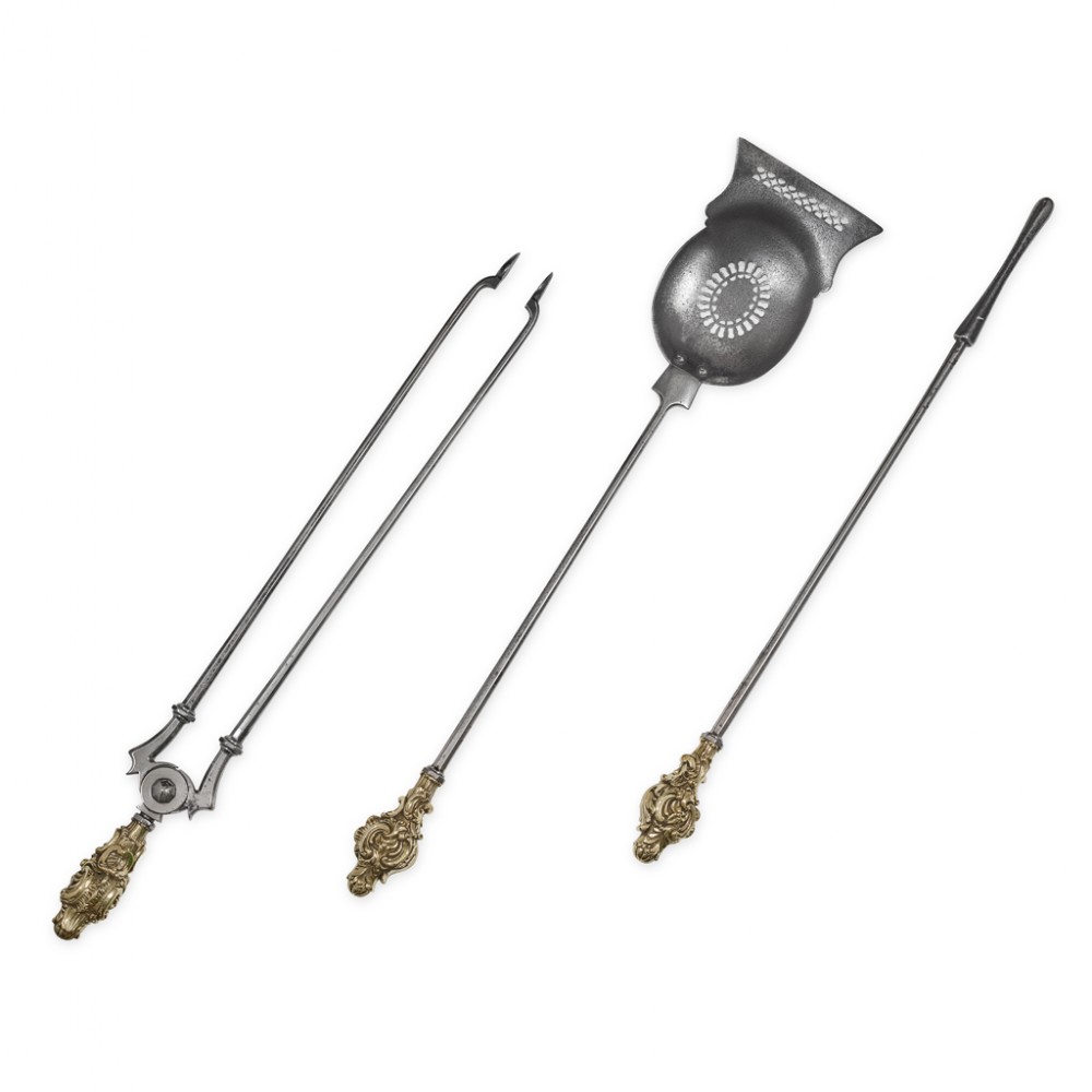 Set of Georgian Style Brass Fire Irons