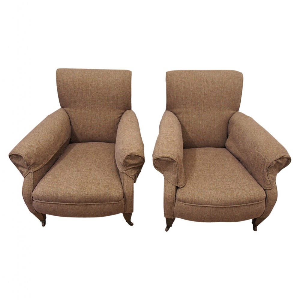 Pair of Howard Style Easy Chairs
