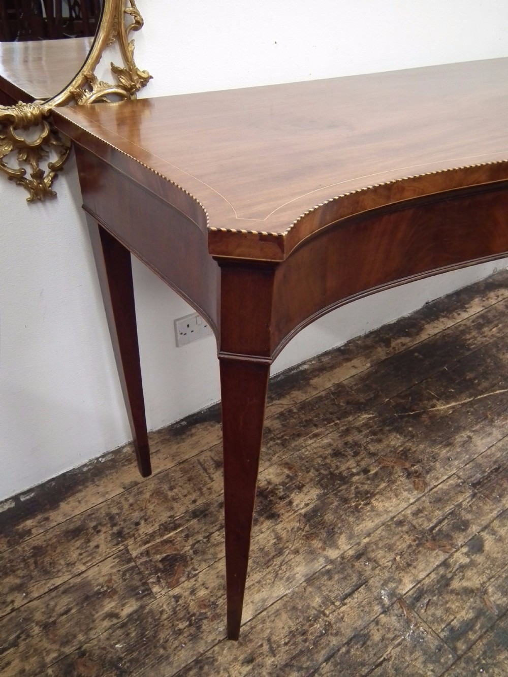 Late George III Mahogany Serpentine Serving Table View VII