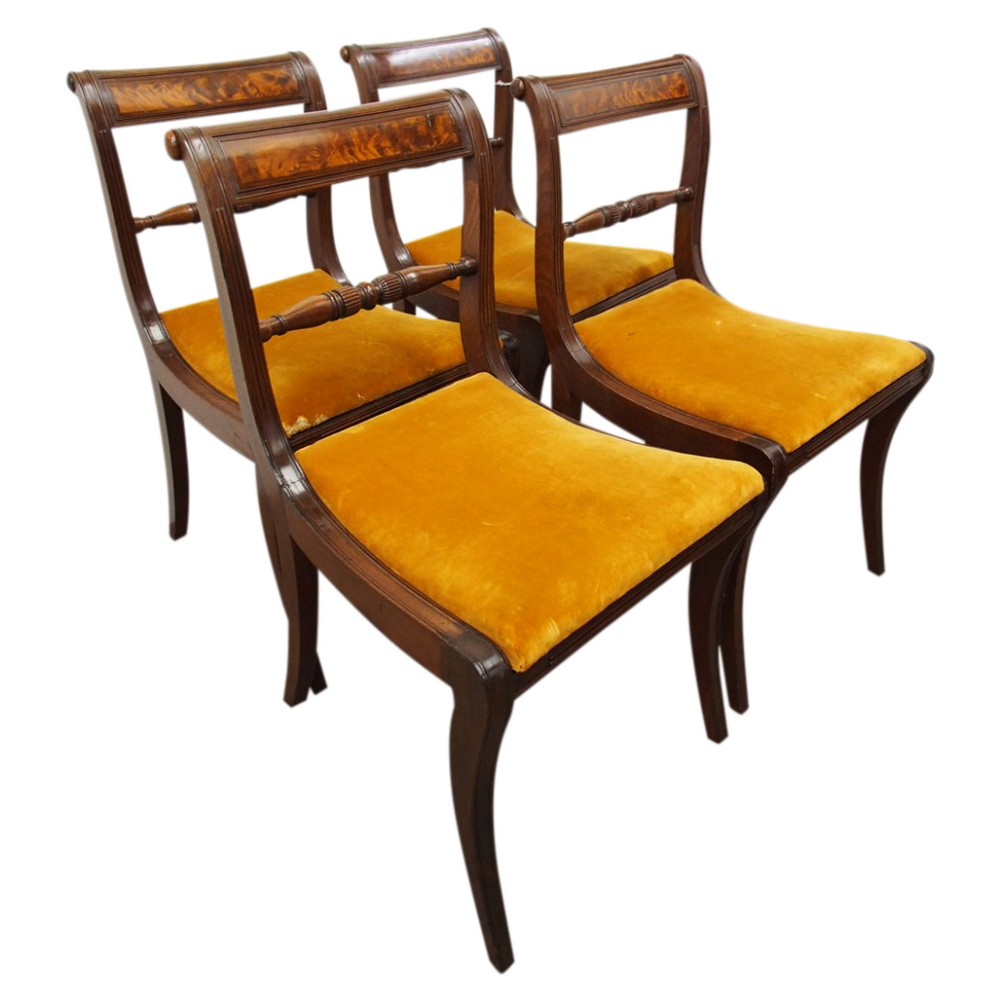 Set of 4 Regency Mahogany Dining Chairs