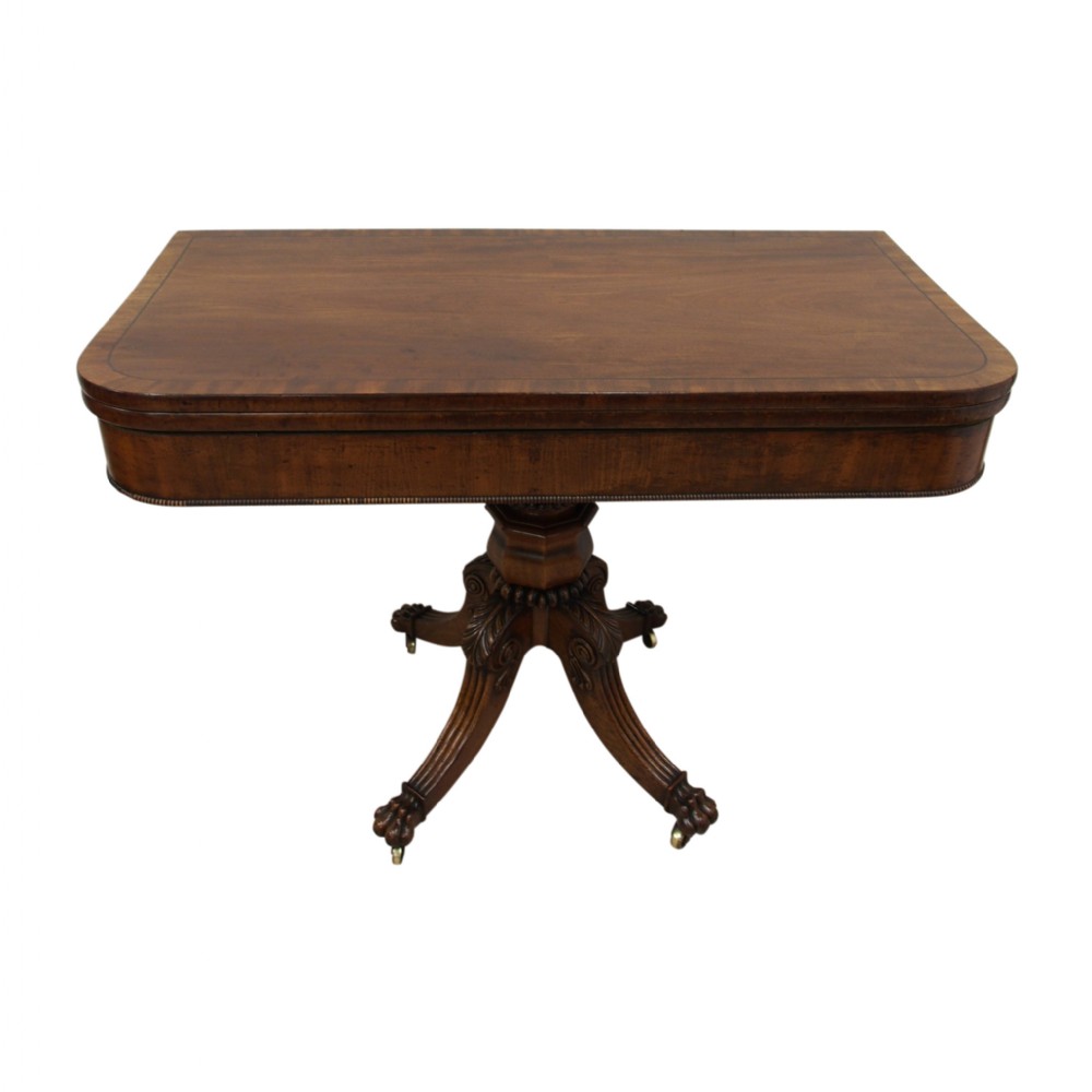 George IV Mahogany Fold Over Tea Table