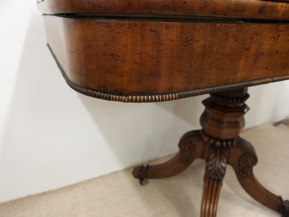 George IV Mahogany Fold Over Tea Table View V