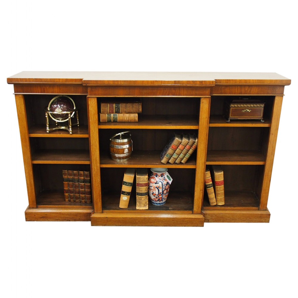 Victorian Mahogany Breakfront Open Bookcase
