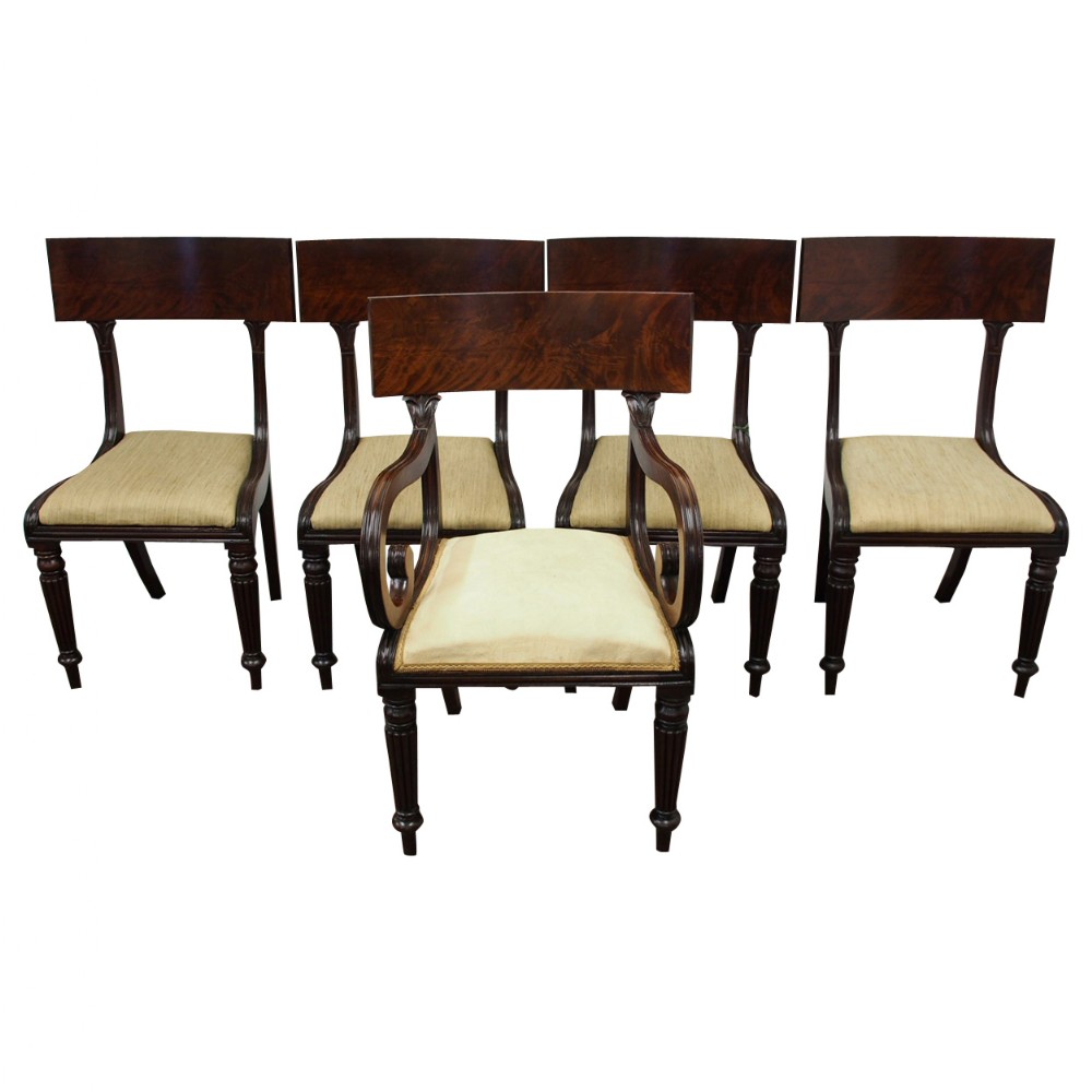 Set of 5 George IV Mahogany Dining Chairs