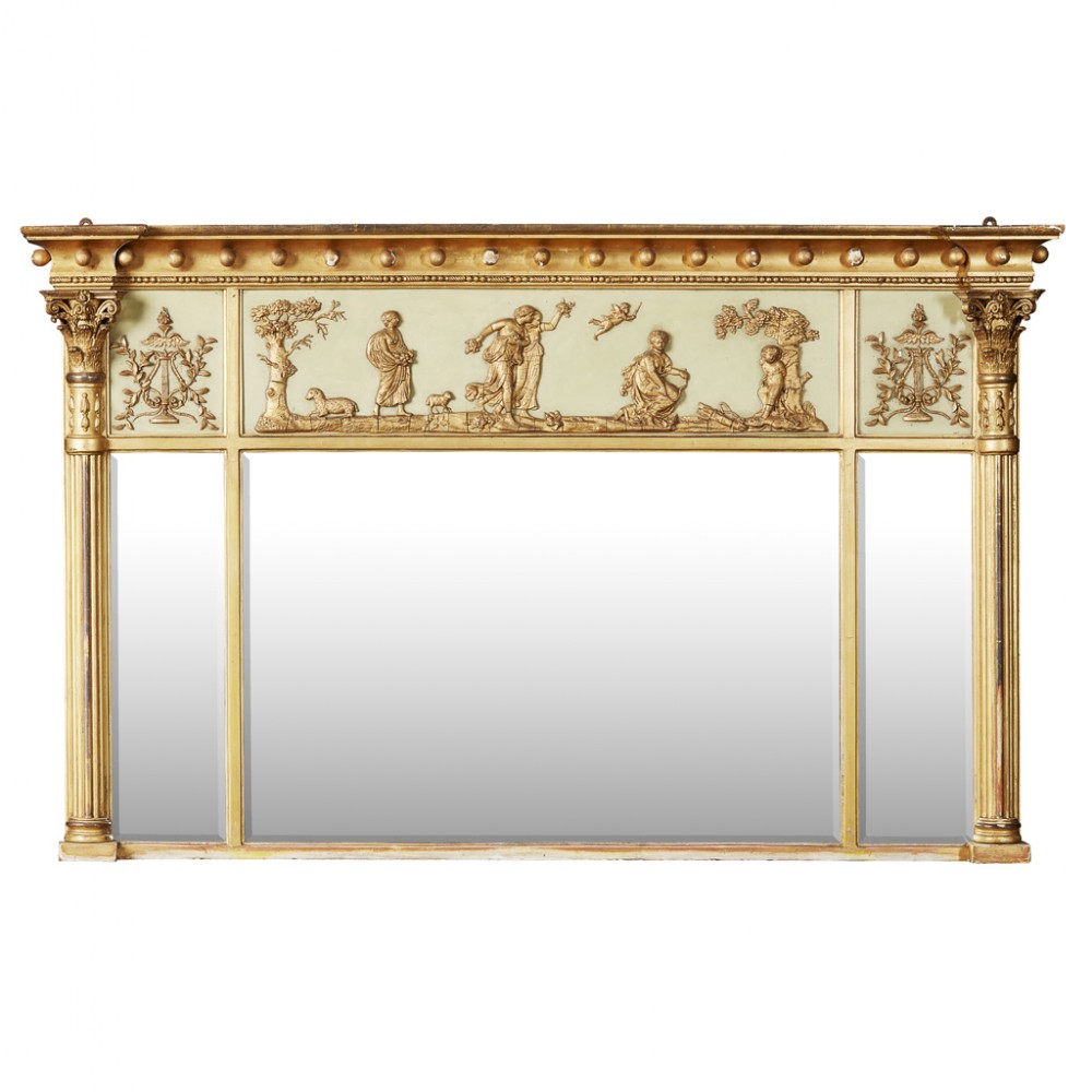 Regency Triptych Overmantel Mirror