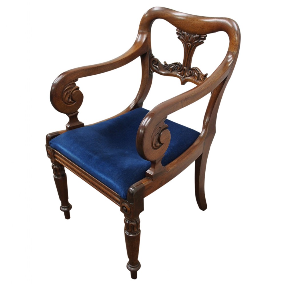 George IV Carved Mahogany Armchair