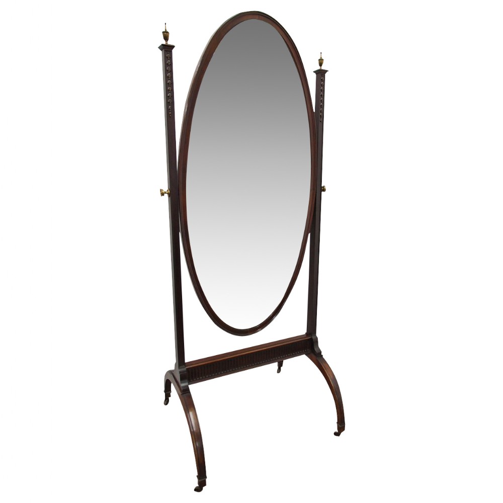 Georgian Style Mahogany Cheval Mirror