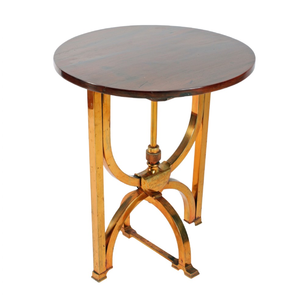 Pair of Circular Mahogany and Brass Occasional Tables View III