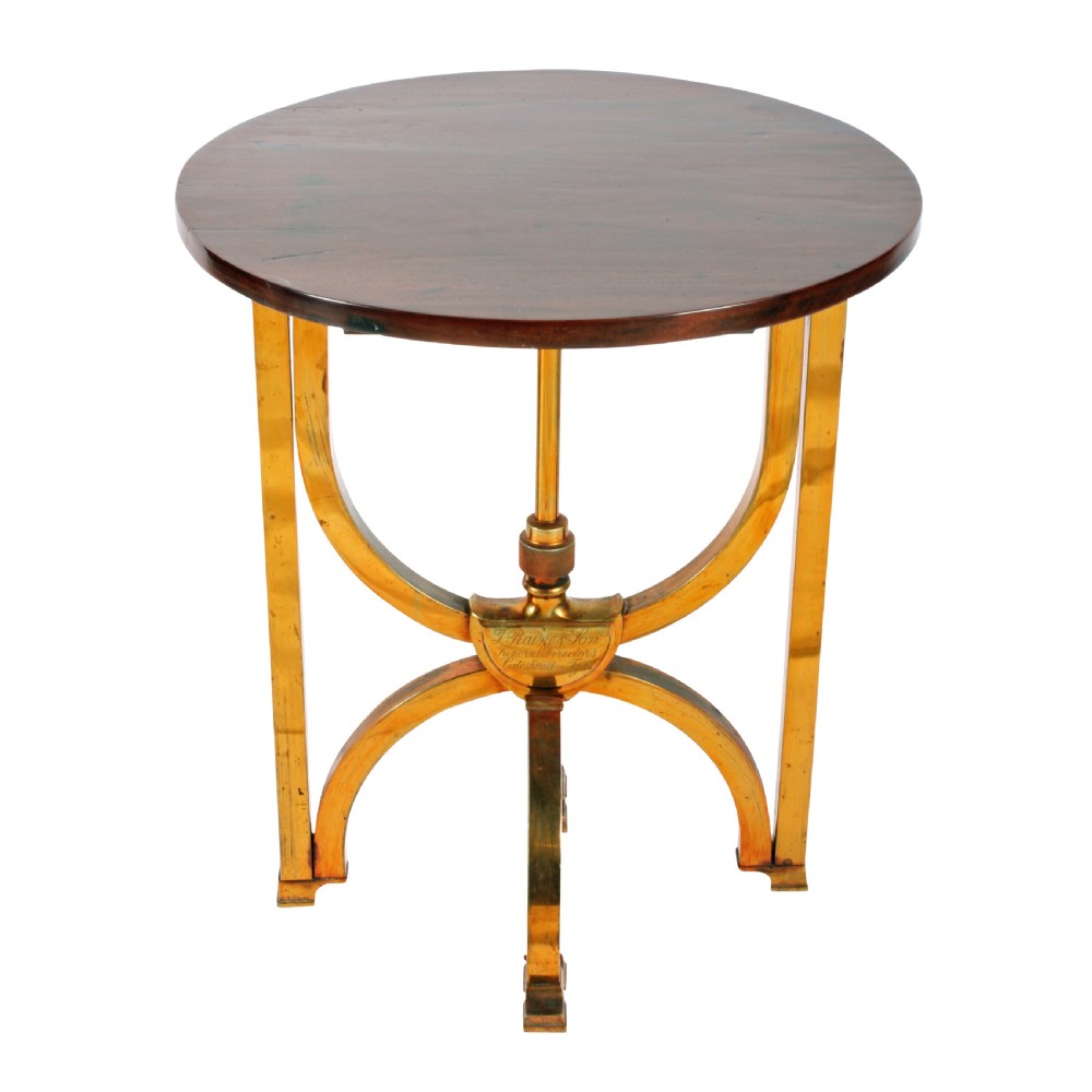 Pair of Circular Mahogany and Brass Occasional Tables View IV