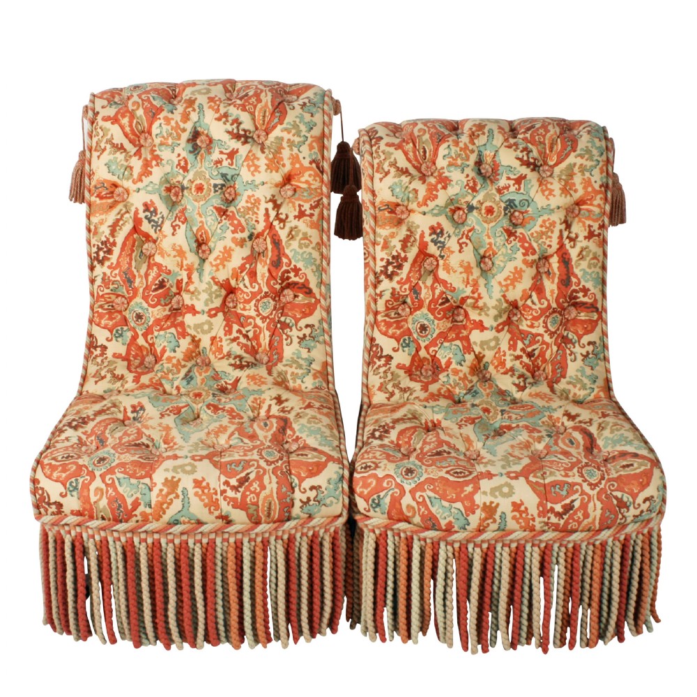 Pair of Victorian Easy Chairs View II