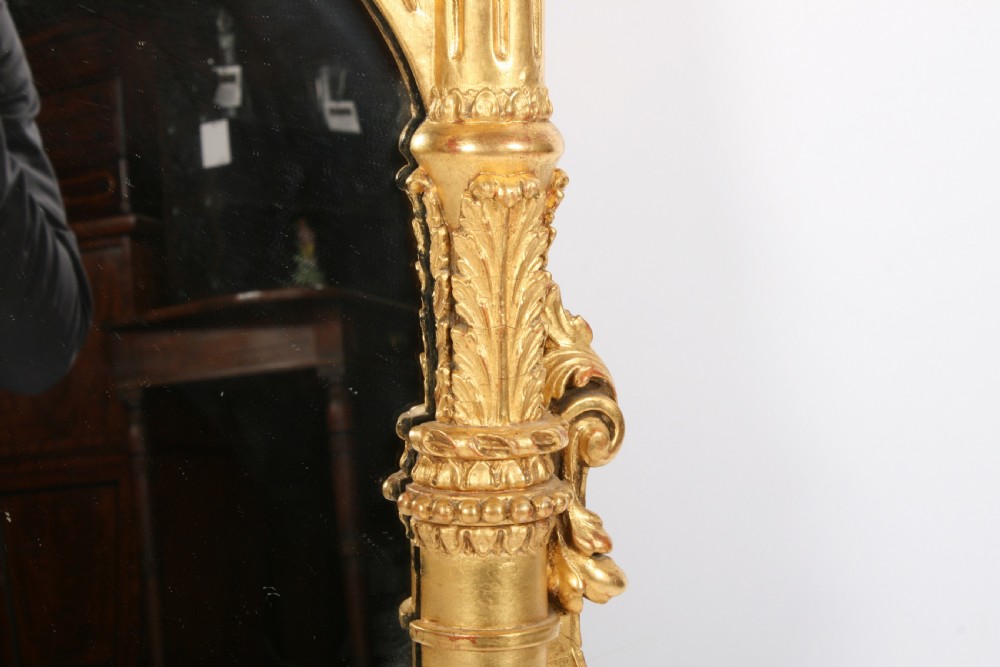 Victorian Carved Gesso Wood Overmantel Mirror View IV