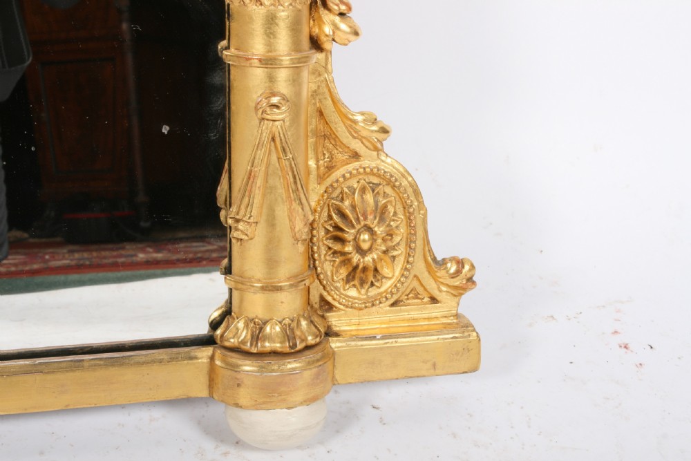 Victorian Carved Gesso Wood Overmantel Mirror View V