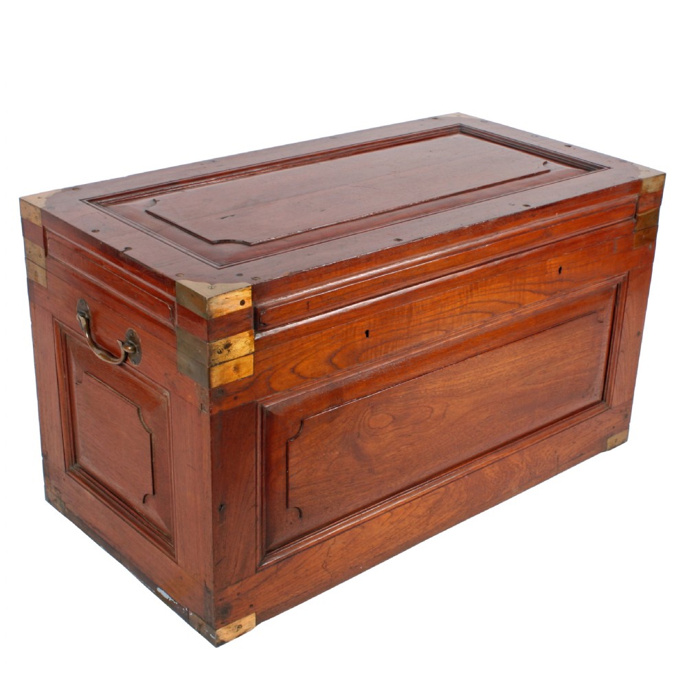 Colonial Brass Bound Military Teak Trunk View II