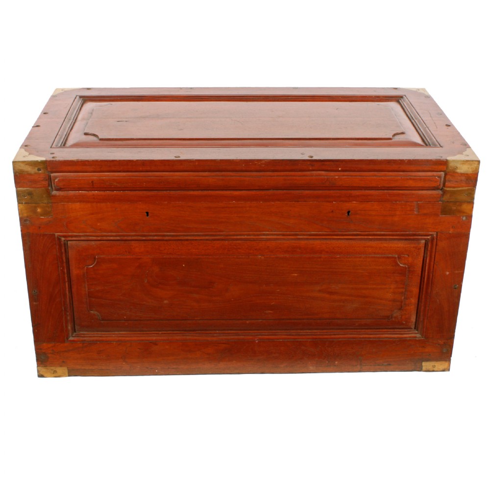 Colonial Brass Bound Military Teak Trunk View III