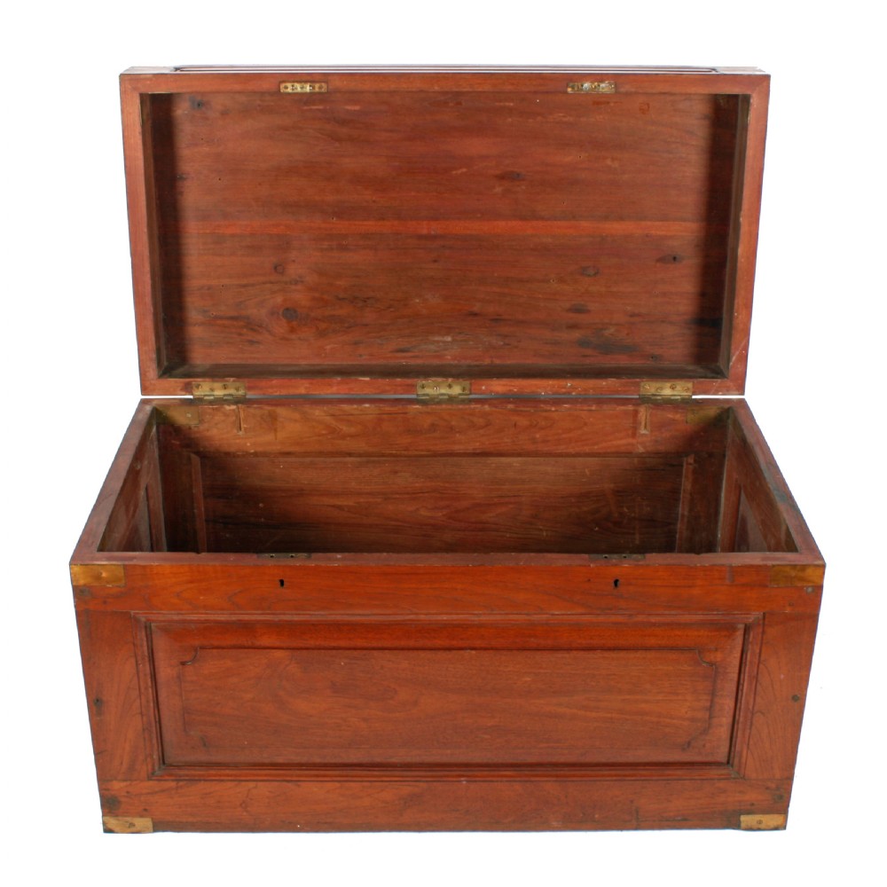 Colonial Brass Bound Military Teak Trunk View IV