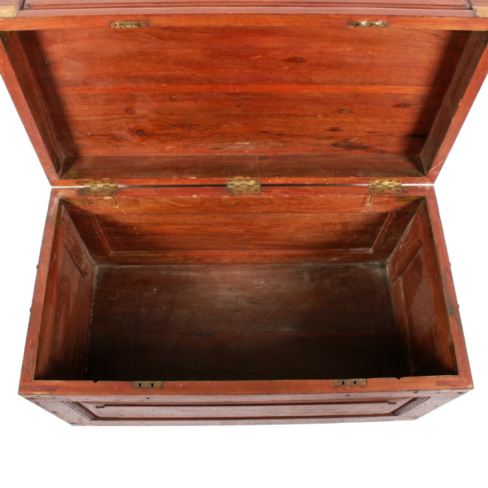 Colonial Brass Bound Military Teak Trunk View V
