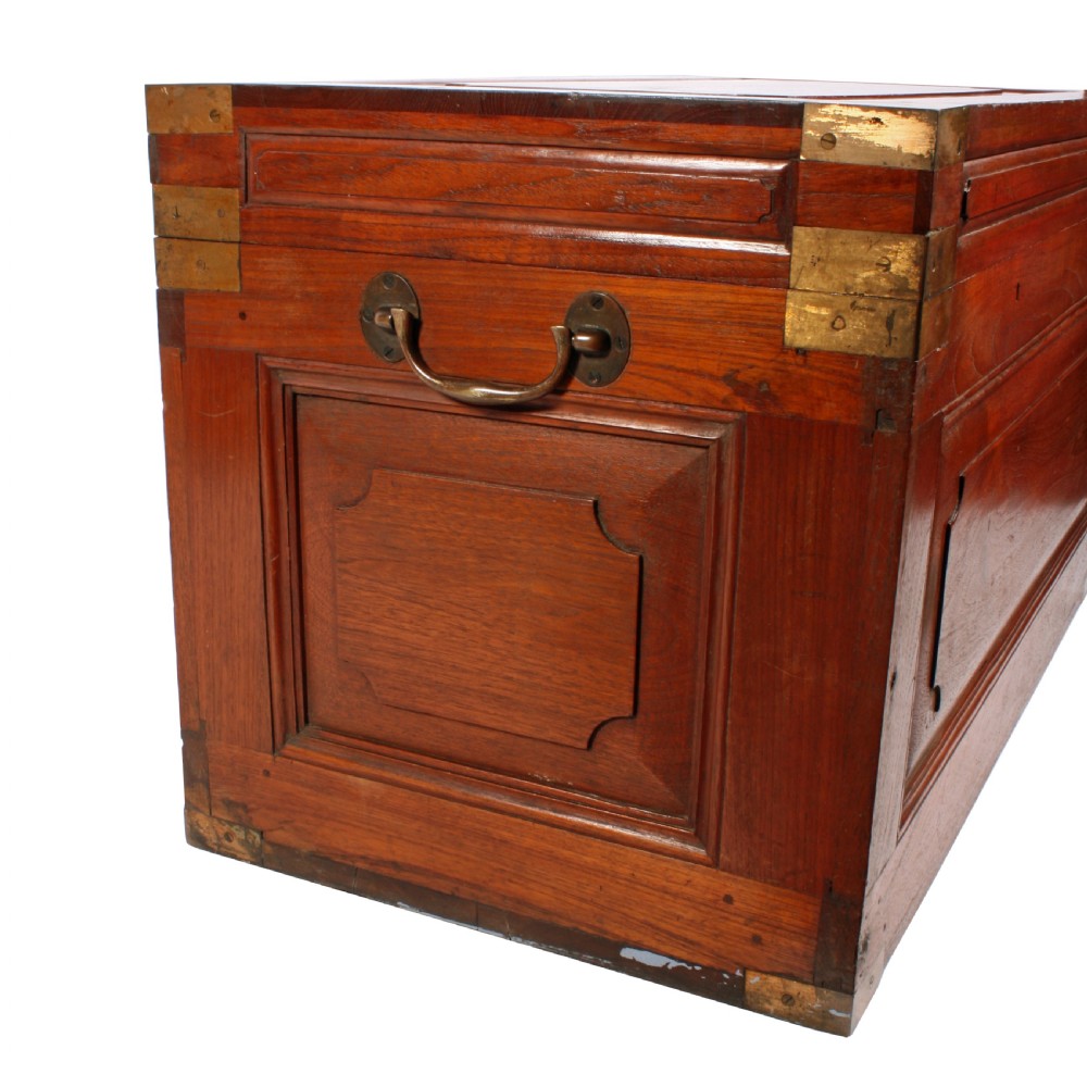 Colonial Brass Bound Military Teak Trunk View VII