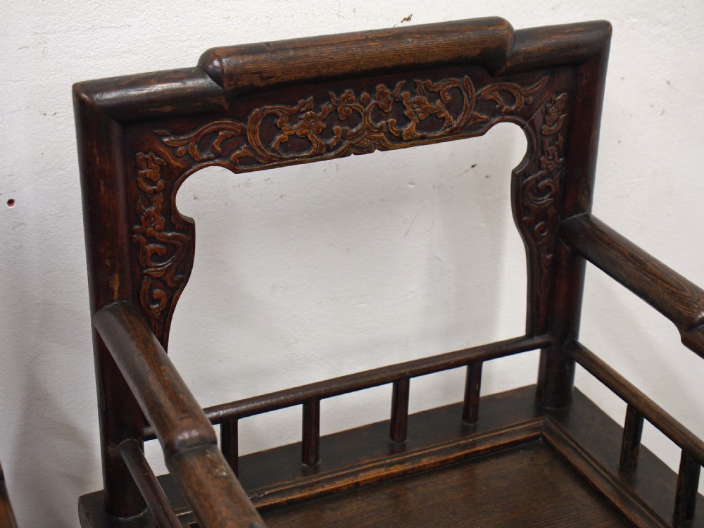 Pair of 19th Century Chinese Armchairs View II