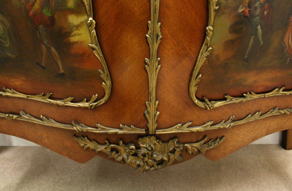 French Serpentine Front Vernis Martin Cabinet View X