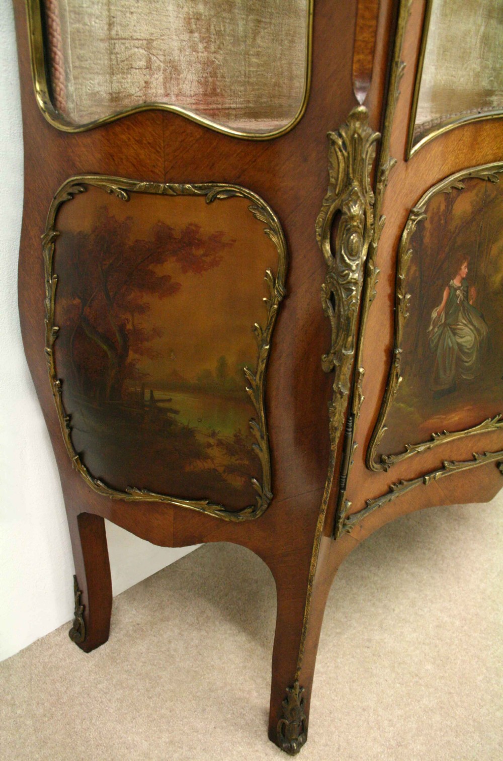 French Serpentine Front Vernis Martin Cabinet View XII