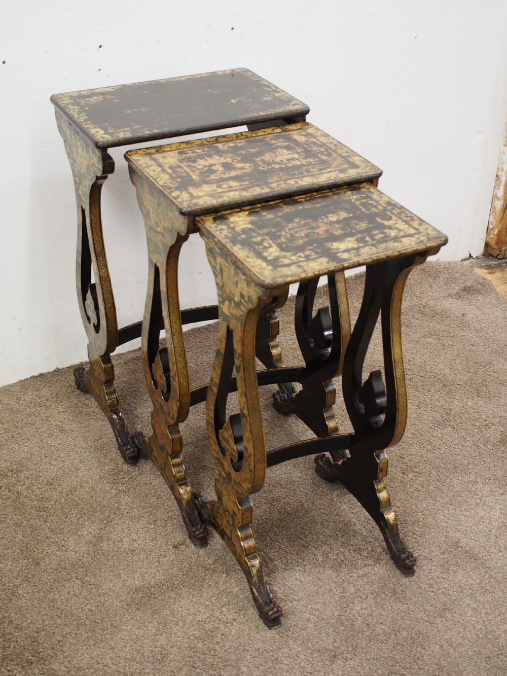 Nest of Three Chinese Lacquered Tables View II
