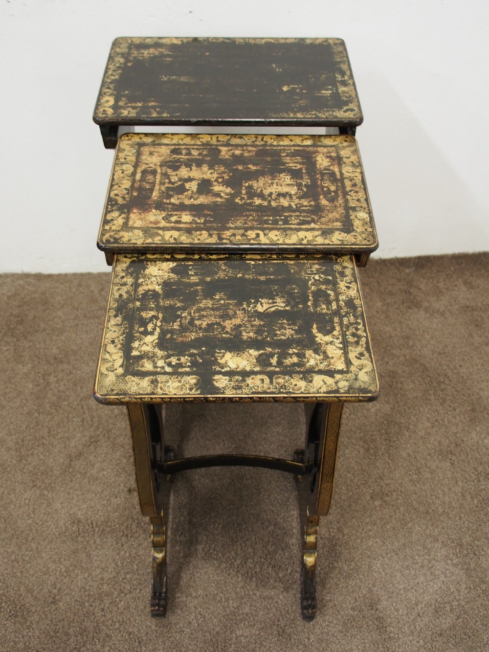 Nest of Three Chinese Lacquered Tables View III