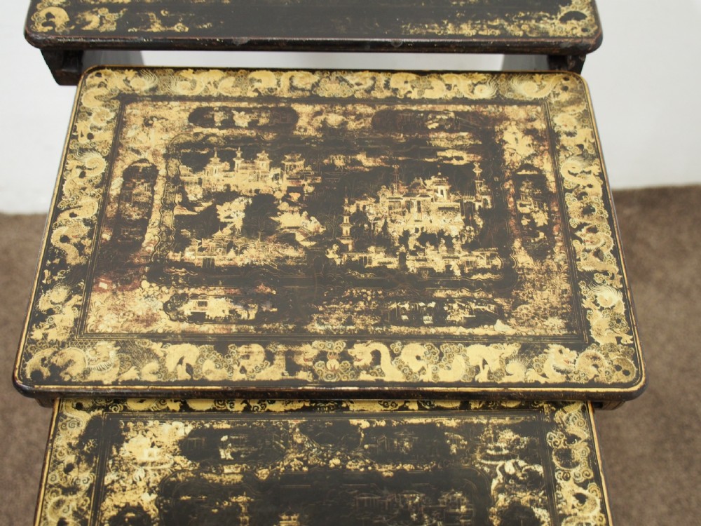 Nest of Three Chinese Lacquered Tables View IV