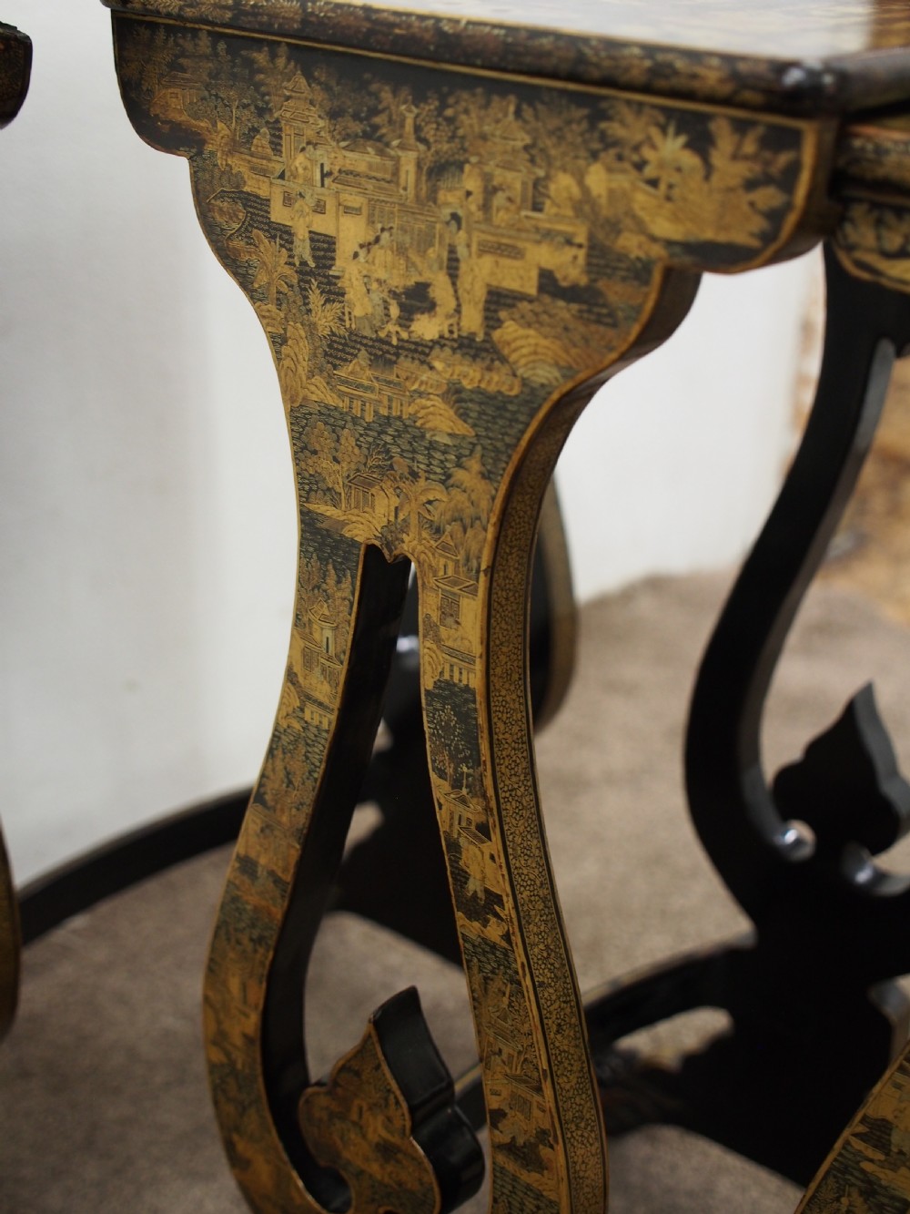 Nest of Three Chinese Lacquered Tables View XII