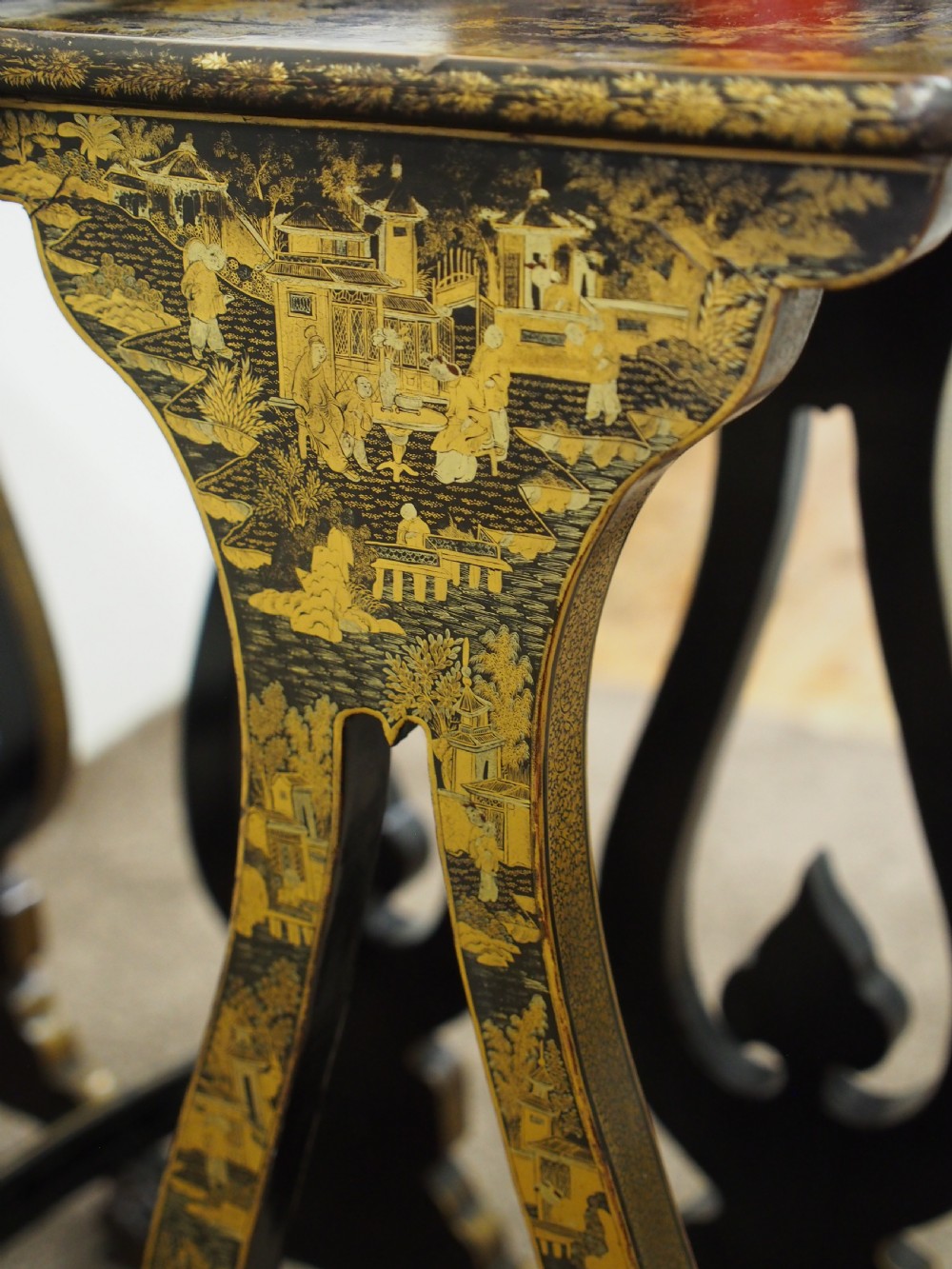 Nest of Three Chinese Lacquered Tables View XIII