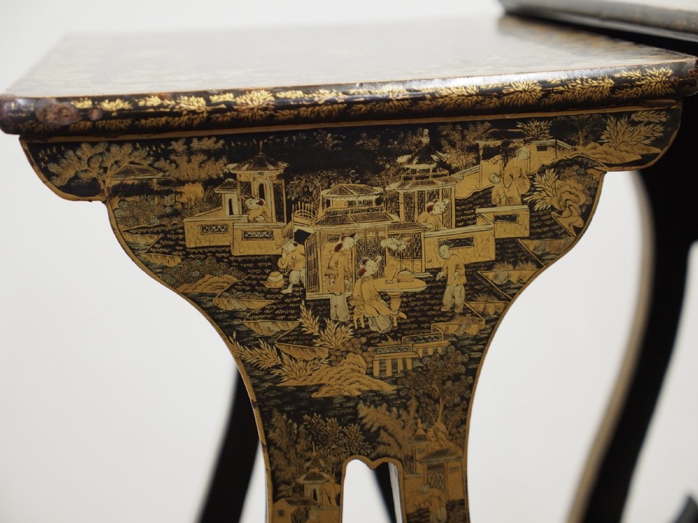 Nest of Three Chinese Lacquered Tables View XVI