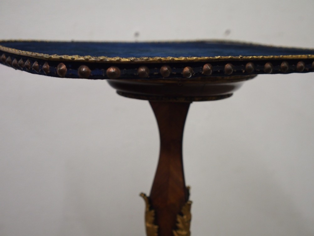 Victorian Kingwood and Blue Velvet Occasional Table  View VI