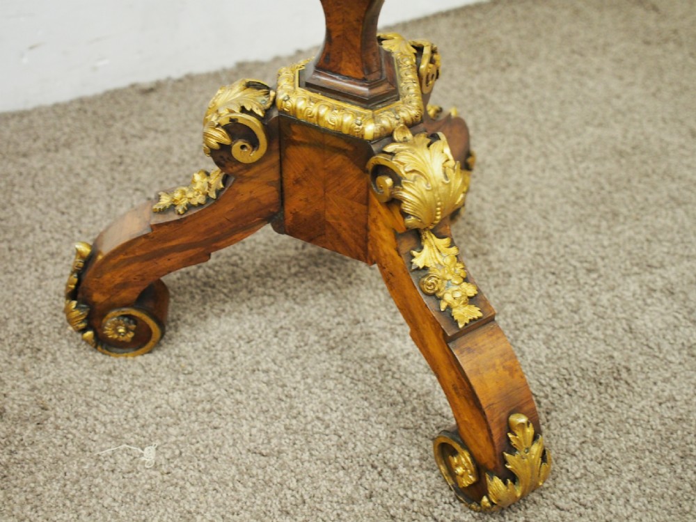 Victorian Kingwood and Blue Velvet Occasional Table  View VIII