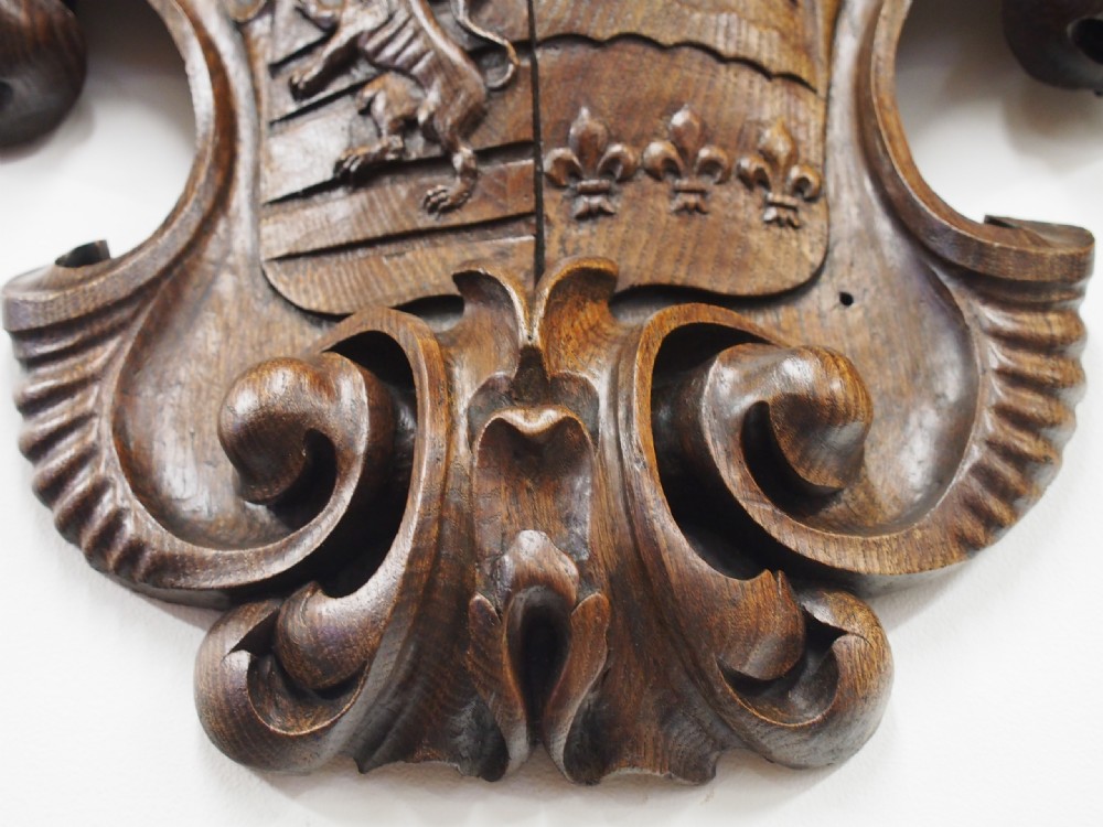 Victorian Carved Shield Plaques View IV