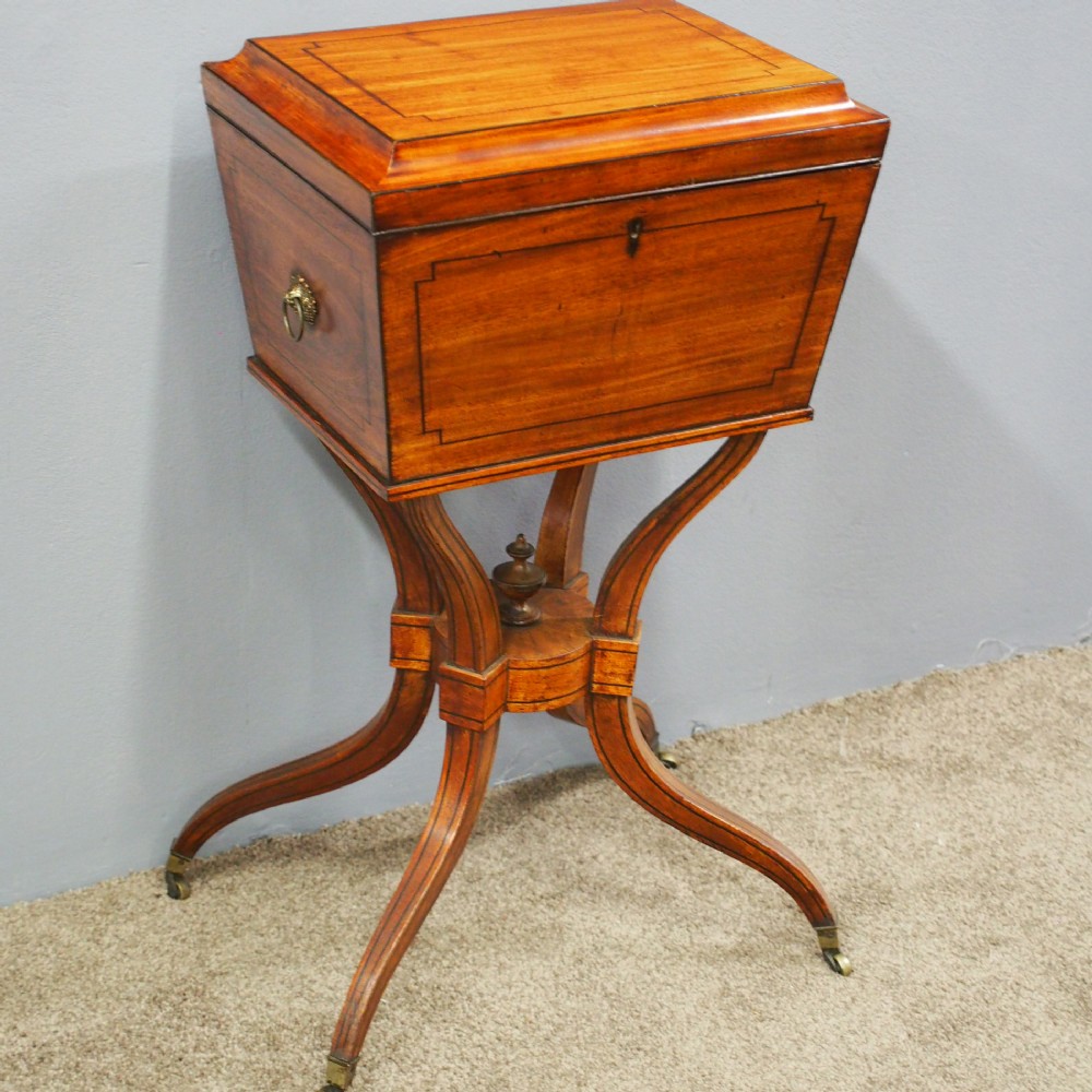 Regency Mahogany and Inlaid Teapoy