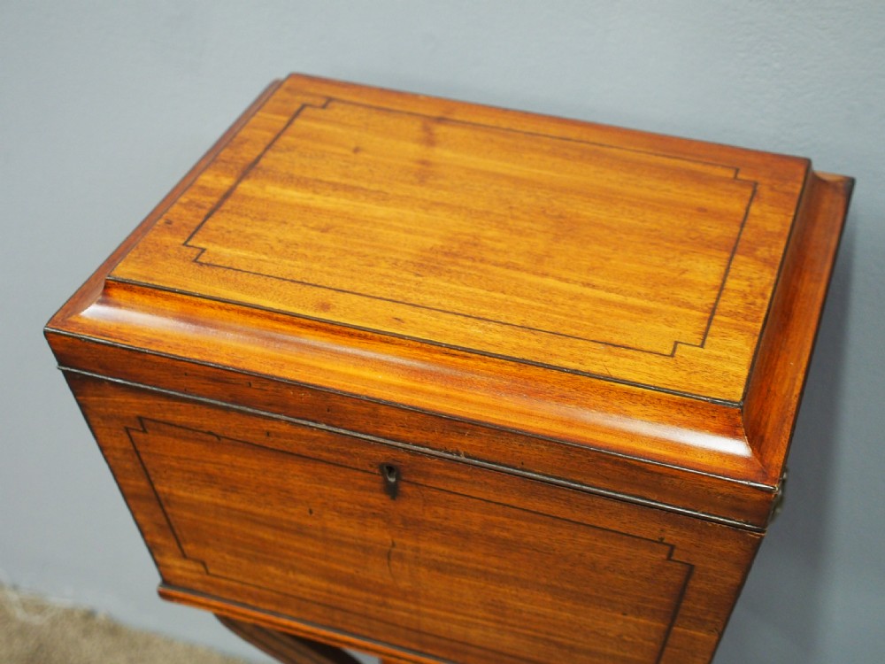 Regency Mahogany and Inlaid Teapoy View IV