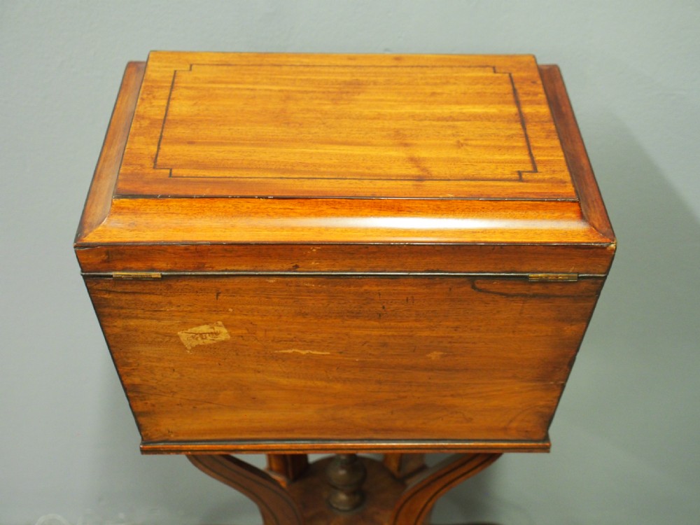 Regency Mahogany and Inlaid Teapoy View XIII