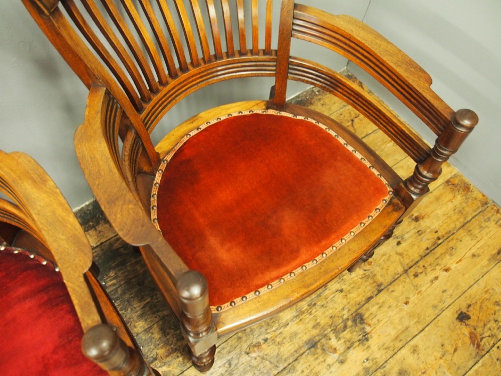 Pair of Edwardian Mahogany Office Chairs View VI