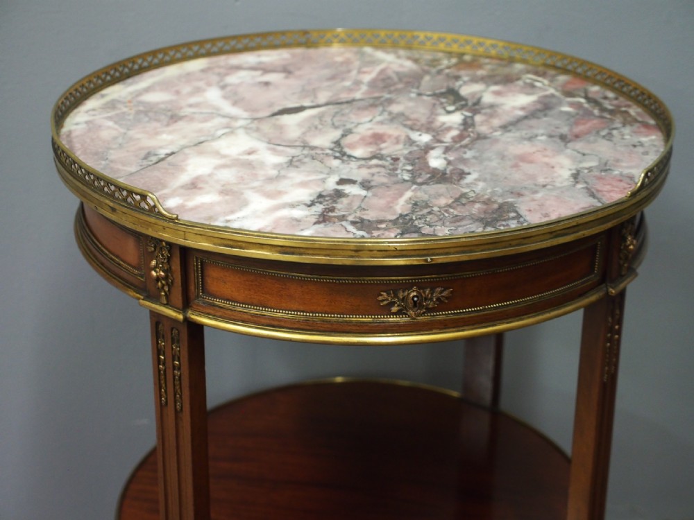 Mahogany and Marble Occasional Table View VII